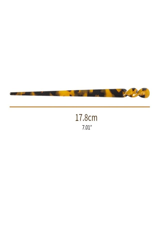 QRWT 6 Pack Acetate Hair Sticks Leopard Printed Hair Chopsticks Tortoise Shell Hairpin Chopsticks Hair Clip Styling Pin Accessories Set for Women - Image 2